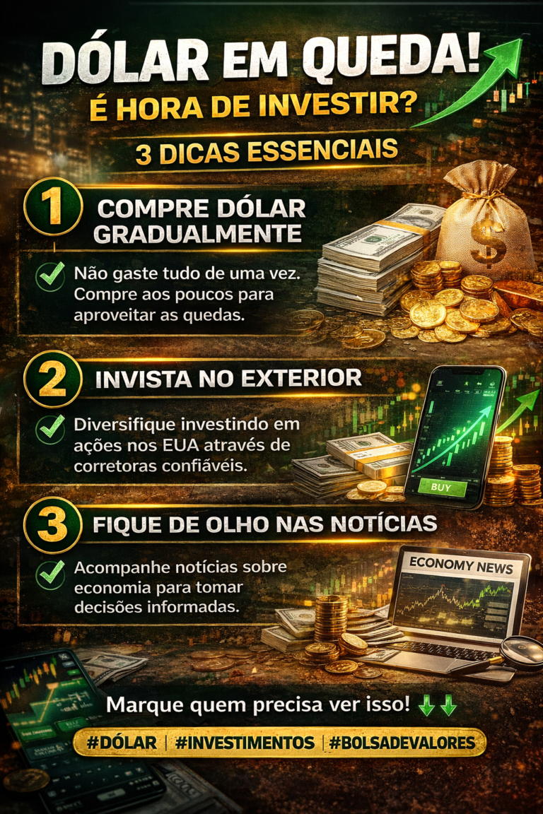 💸 Dólar em queda hoje: ainda vale a pena investir no exterior em 2026?
